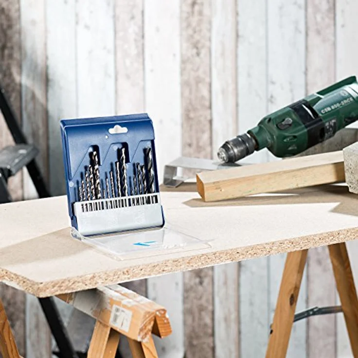 AGT Betonbohrer: Bohrer-Set 15-tlg. mit HSS-Metallbohrer, Holz- & Steinbohrer (Bohrersets) – Bild 9