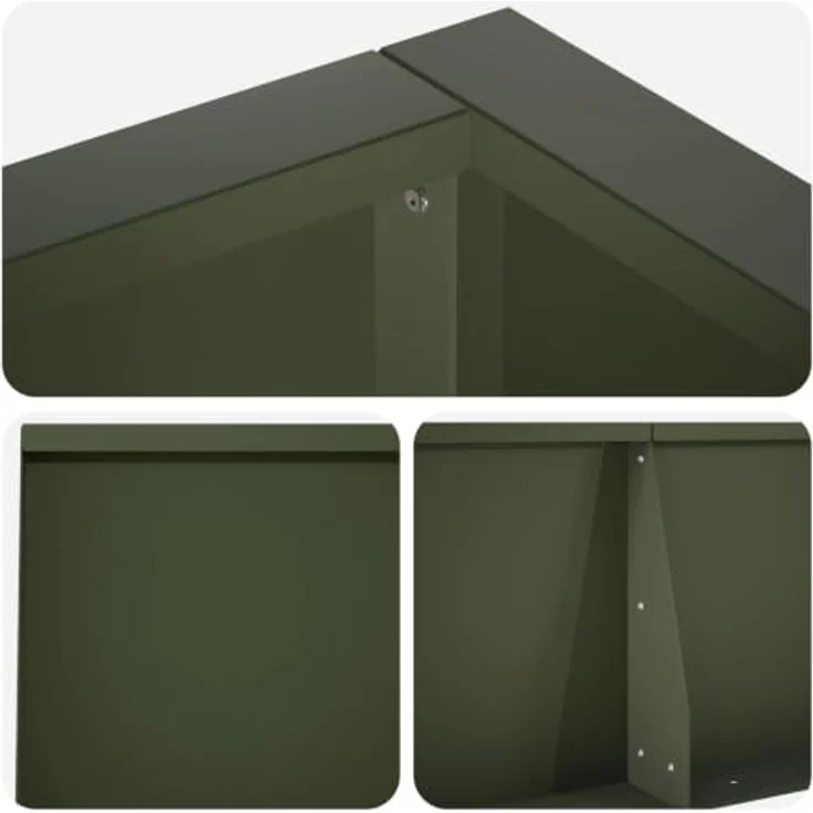 vidaXL Beetumrandung Stützmauer, 8 Stück, modular, Stahl, olivgrün, 300 x 100 x 50 cm, wetterbeständig – Bild 4