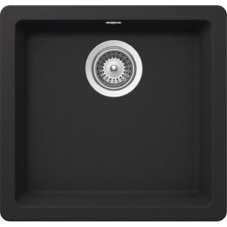 Victory Granitspüle S450 in deep Black 450 x 430 mm mit Drehexcentergarnitur in Chrom