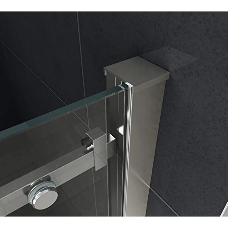 Glasdeals Nischentür MORA, 140 x 195 cm, aus 8 mm Sicherheitsglas, rahmenlos, einstellbare Breite, inkl. Schiebetür-Rollensystem – Bild 5