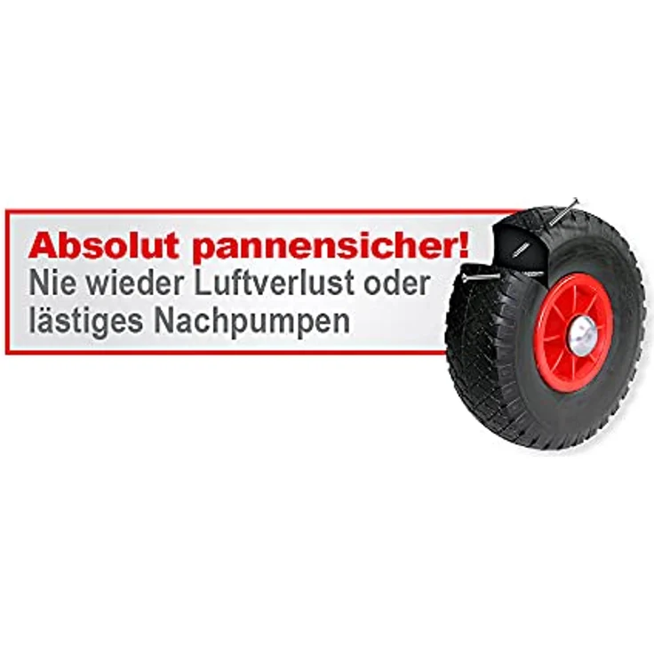 BRB-Lagertechnik Sackkarre Robuste Werkstatt-Sackkarre mit Sicherheitsgriffen und Radschutz, Stahl, pannensichere Reifen, Ø 260 x 80 mm – Bild 3