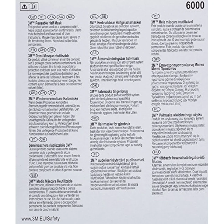 3M Mehrweg-Halbmaske 6300L Maskenkörper ohne Filter , Größe L, Atemschutz, 1 Stück – Bild 6