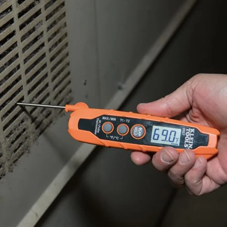 Klein Tools IR07 Digitales Thermometer, digital, Infrarot-Infrarot-Messgerät und Sonde, Taschenformat – Bild 8