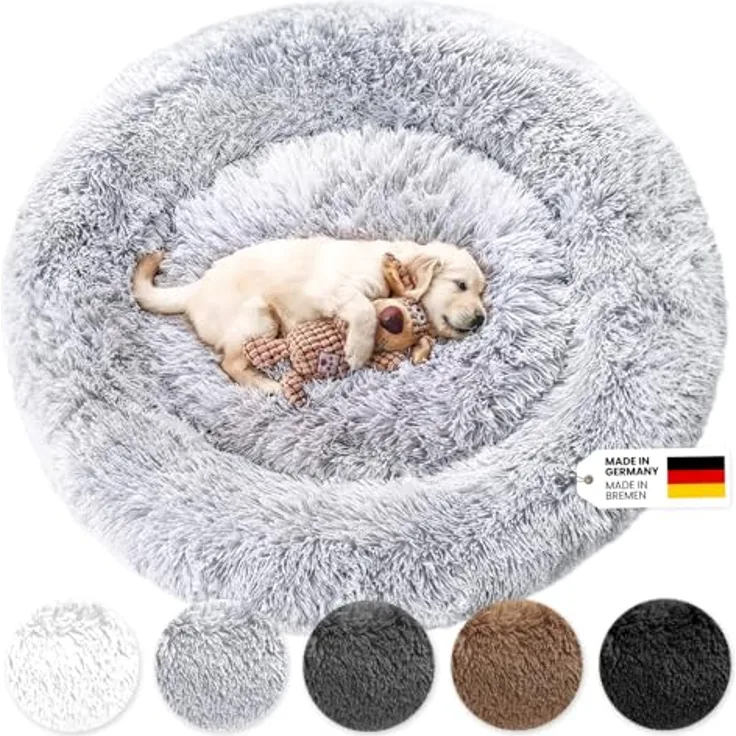 Wahre Tierliebe Hundebett Fluffy Wolke - Das Original mit waschbarem Bezug - Flauschiges Hundebett für große, mittelgroße & kleine Hunde
