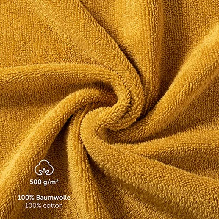 Blumtal Saunatuch, Gelb, 80x200 cm, Oeko-Tex® Standard 100, 100% Baumwolle, 500 g/m², Freizeit & Wellness – Bild 6
