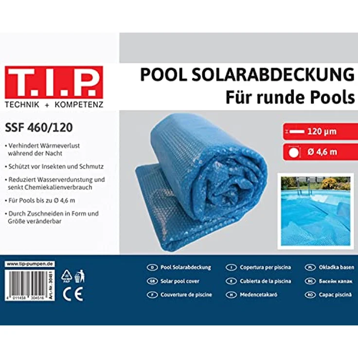 T.I.P. SSF 460/120 Solarabdeckung Solarplane 120µm für Ringpool/Rundbecken Ø 4,60 m – Bild 5