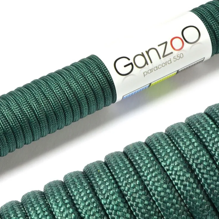 Ganzoo Paracord 550 Seil / Typ III / Dunkelgrün, reißfest und vielseitig einsetzbar