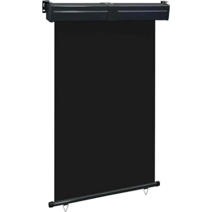 vidaXL Balkon-Seitenmarkise 120 × 250 cm Schwarz, UV-beständig und wasserbeständig, mit automatischem Einrollen – Bild 1