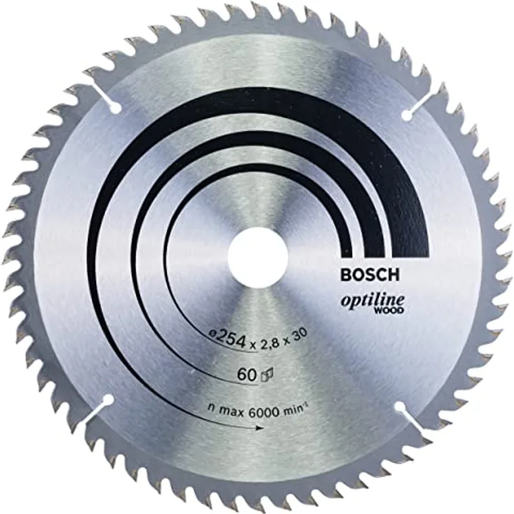 Bosch Professional Kreissägeblatt Optiline Wood (für Holz, 60 Zähne, Zubehör Kreissäge) 254 mm