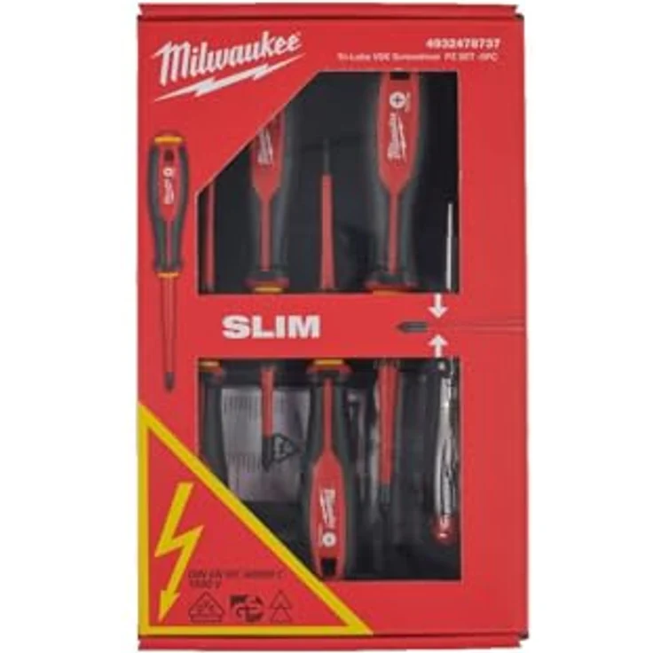 Milwaukee Tri-Lobe Schrauberdreher SET, VDE geprüft 7-teilig (SL/PH/PZ/Spannungsprüfer) – Bild 1