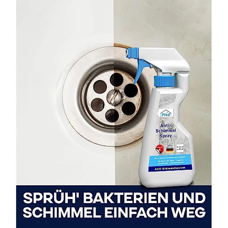 PLID® Schimmelentferner Wand Innen & Aussen chlorfrei [1,5L] - Anti Schimmel-Spray - Textil Schimmelentferner Polster Auto Stoff - Mould Cleaner Fenster - Schimmelentferner Fliesenfugen Silikonfugen – Bild 2