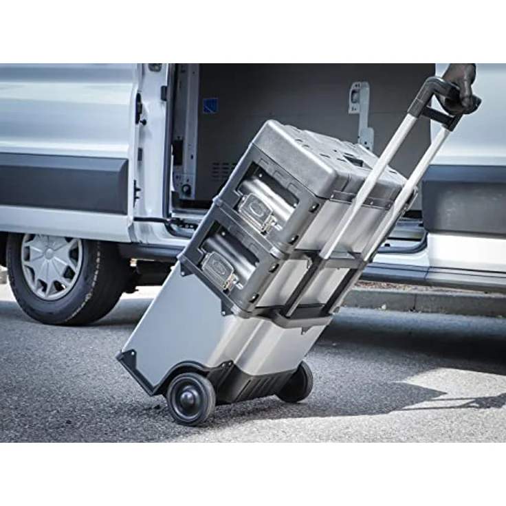 BGS TECHNIC Montagewagen fahrbar mit 111 Werkzeugen, stabiler Hartschalenkoffer aus schlagfestem Kunststoff und Stahlblech, multifunktional und kombinierbar – Bild 3