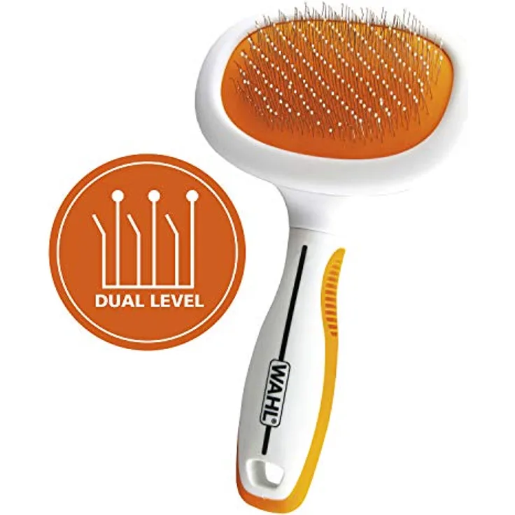 Wahl Premium Patentierte Dual Level Sensitive Skin Pet Slicker - Ergonomischer Griff macht das Enthaaren, Fellpflege und Bürsten bequem für Sie und Ihren Hund oder Ihre Katze - 858500