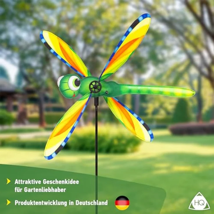 HQ HIGH QUALITY DESIGN Windspiration Paddle Spinner, UV-beständiges und wetterfestes Windspiel Deko für Garten, Terrasse und Balkon mit Standstab (Hummingbird) – Bild 5