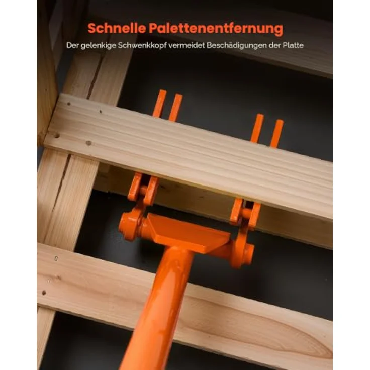 VEVOR Palettenbrecher 1120 mm, Palettenheber mit 907 kg Hebelwirkung, neigbarem Kopf, Handschuhen & Nagelzieher für Bodenbeläge, Rahmen und Gipskartonplatten – Bild 2