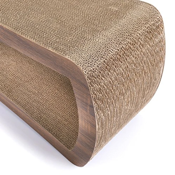 CanadianCat Company | Jumbo Lounge | Galaxy XXL | Walnuss Holzoptik - Designer Kratzmöbel mit XXL Kratzfläche und Katzenminze – Bild 4