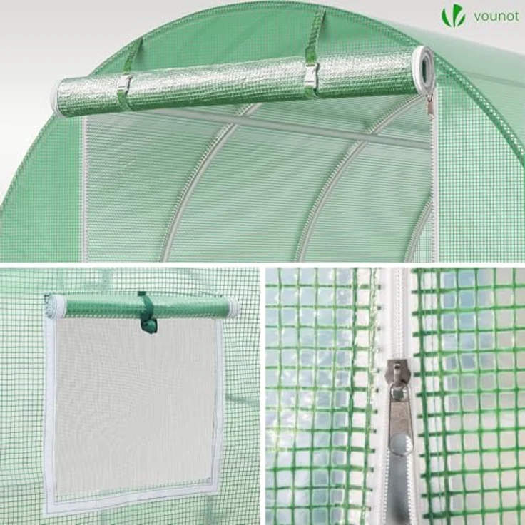 Gewächshaus Foliengewächshaus Winterfest Tomatenhaus Folientunnel, 4x3x2m 12m² - Vounot – Bild 7