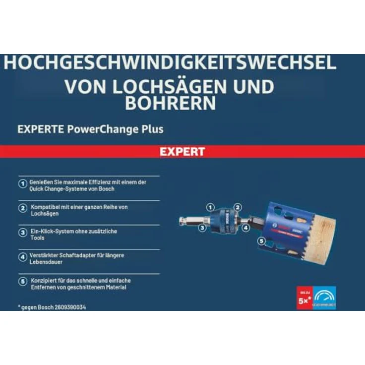 BOSCH Expert Universalbohrer, Zentrierbohrer mit Adapter Power, rot – Bild 5