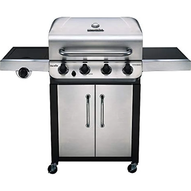 Char-Broil 440 S Convective Gasgrill, 4 Brenner, Edelstahl, mit Deckelthermometer, mit Seitenbrenner – Bild 2