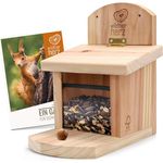 wildtier herz I Eichhörnchen Futterhaus wetterfest I aus verschraubtem Massiv-Holz Futterstelle I Futterstation Eichhörnchen Kobel, Eichhörnchenhaus