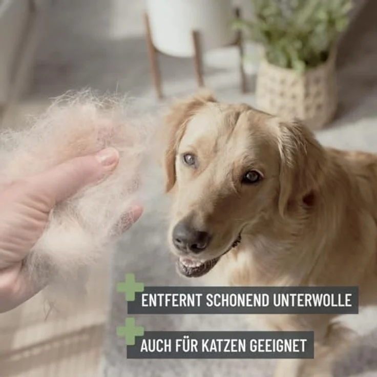 ReaVET Hundebürste & Katzenbürste Unterwollbürste für Langhaar I Große Rassen (Größe M-L) I Entfernt Unterwolle & Verfilzungen I mit Massageffekt & Deckhaarschutz I Fellbürste für Hunde, Katzen – Bild 5