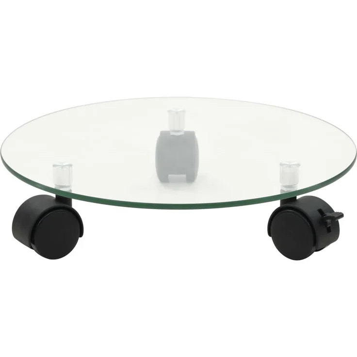 vidaXL Pflanzenständer mit Rollen 2 Stück Hartglas 28 cm Rund – Bild 2