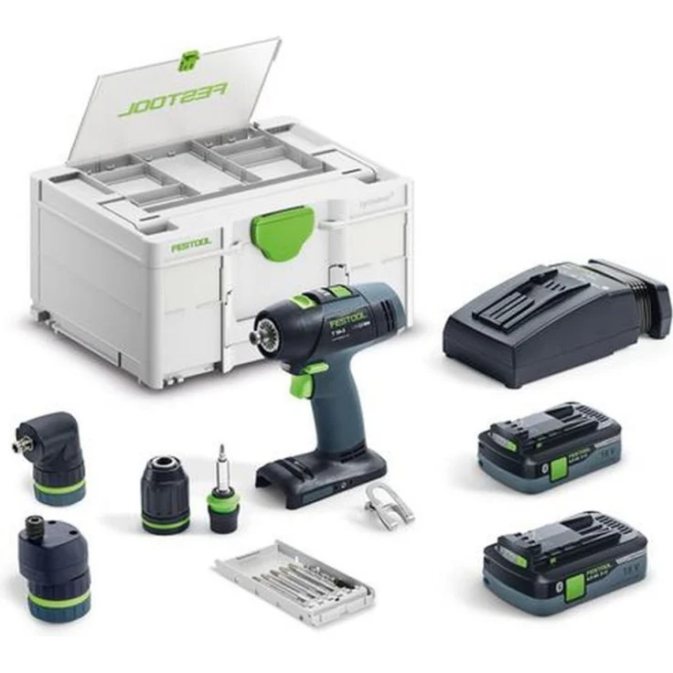 Festool Akku-Bohrschrauber T 18+3 HPC 4,0 I-Set, 2x4,0 Ah +Lader im Systainer – Bild 1