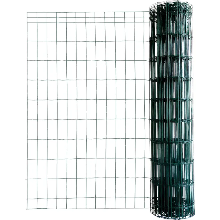 TopCent EURO-Gartenzaun, PVC-beschichtet, 1 m x 25 m, robuster Metallzaun in grün für Garten und Grundstück