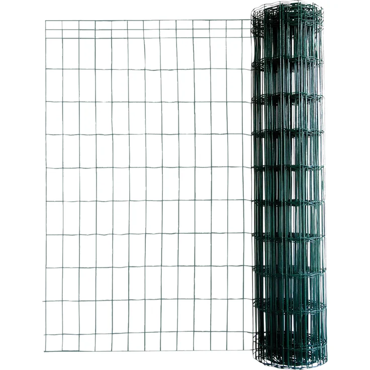 TopCent EURO-Gartenzaun, PVC-beschichtet, 1 m x 25 m, robuster Metallzaun in grün für Garten und Grundstück