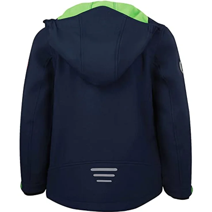 TROLLKIDS Softshelljacke Trollfjord Wasserabweisend in Blau, mit Reflektoren und norwegischer Flagge – Bild 2