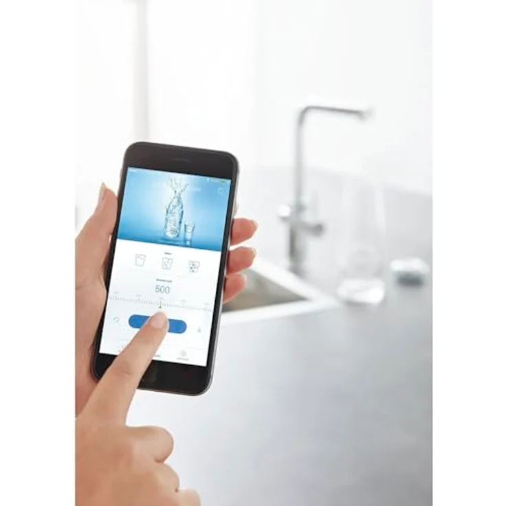 Grohe Blue Home Starterkit, Spültischarmatur mit L-Auslauf, herausziehbar, Edelstahl-Chrom, App-Steuerung, 3L/h sprudelndes Wasser – Bild 14