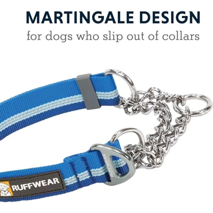 RUFFWEAR Chain Reaction Hundehalsband, verstellbar, kein Ziehen, Hundehalsband und Hundetrainingshalsband, Aluminium-D-Ring & begrenzter Schnur, reflektierendes Hundehalsband Blue Pool 14"-20" – Bild 3