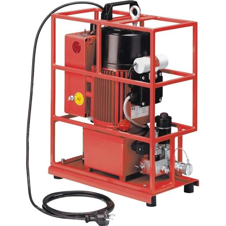 Intercable Wasserpumpe, hydraulische Pumpe bis 700 bar mit elektronischer Fernbedienung, Schnellkupplungssystem und Schutzrahmen