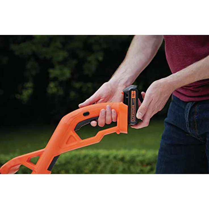 Black+Decker Akku-Rasentrimmer ST182320 (18V 2,0Ah, 25 cm Schnittbreite, AFS Reflex automatische Fadenverlängerung, für kleine und mittlere Gärten, inkl. Akku und Ladegerät) – Bild 6