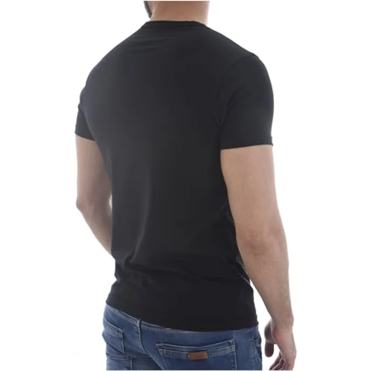 Emporio Armani Herren T-Shirt 9341, Klassisch Bequem sitzend aus 95% Baumwolle, Schwarz, Größe S – Bild 3
