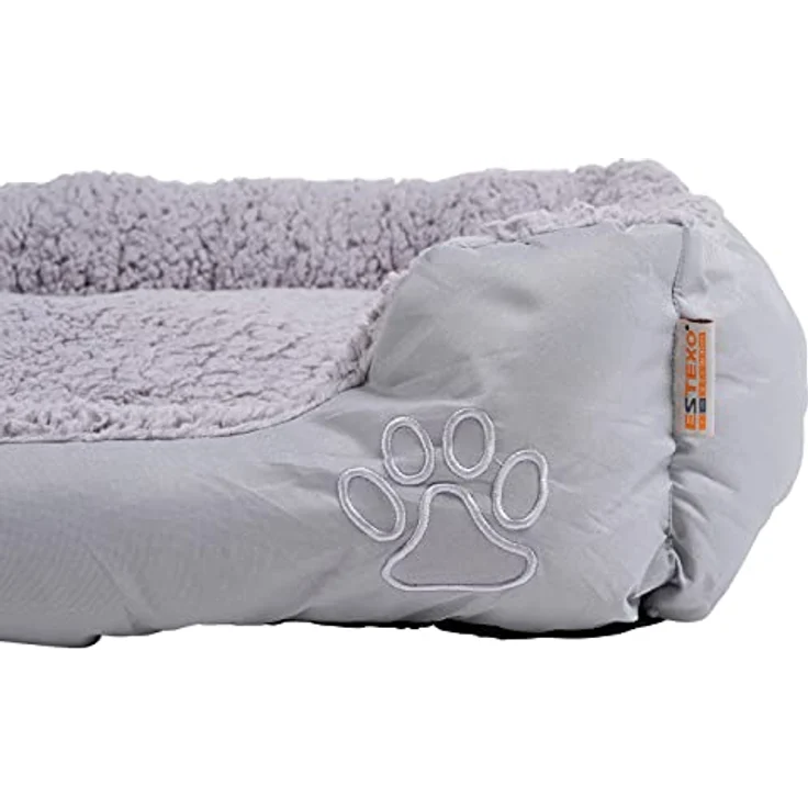Hundebett Hundekissen Haustierbett 60x48x18 cm Hundekorb Tierbett Hundesofa Grau – Bild 3