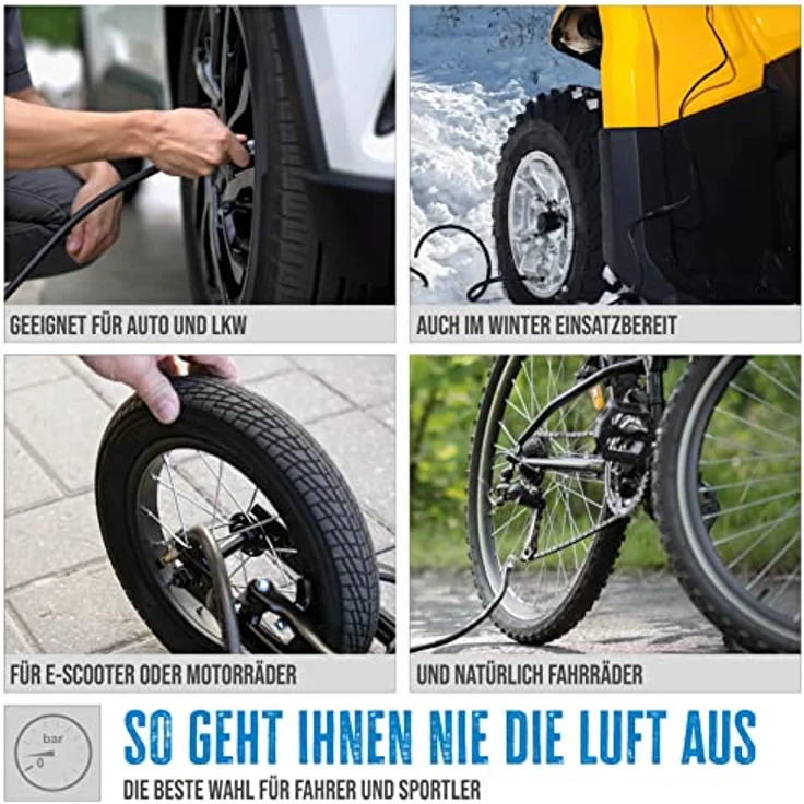 Güde 2752 Reifenfüller ''Profi'' Luftdruckprüfer bis 11bar, großes Manometer – Bild 4