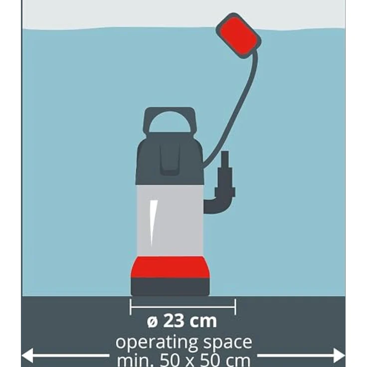 Einhell Schmutzwasserpumpe GC-DP 6315 N (630 W, max. 17000 l-h, max. Förderhöhe 8 m, Fremdkörper bis 15 mm, Edelstahl-Pumpengehäuse) Schmutzwasserpumpe – Bild 2