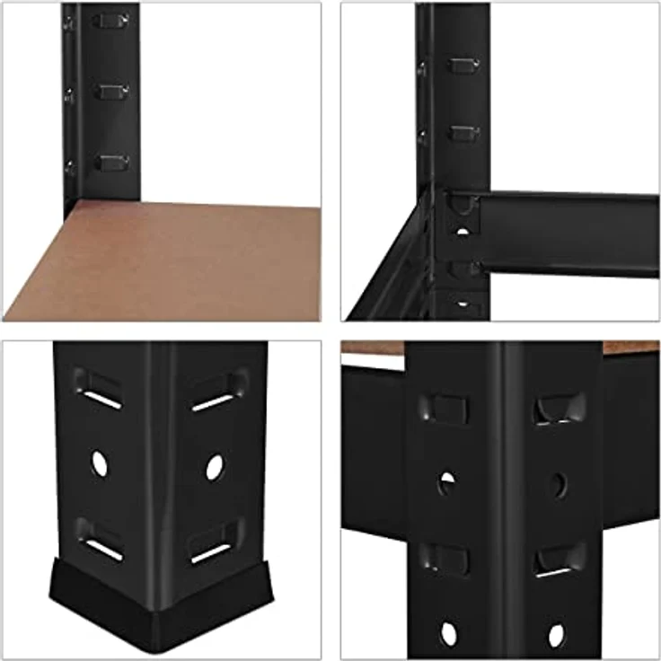 Relaxdays Werkbank 2 Ebenen, höhenverstellbar, Werktisch aus Stahl und MDF, schwarz, HBT 90x120x60 cm – Bild 7