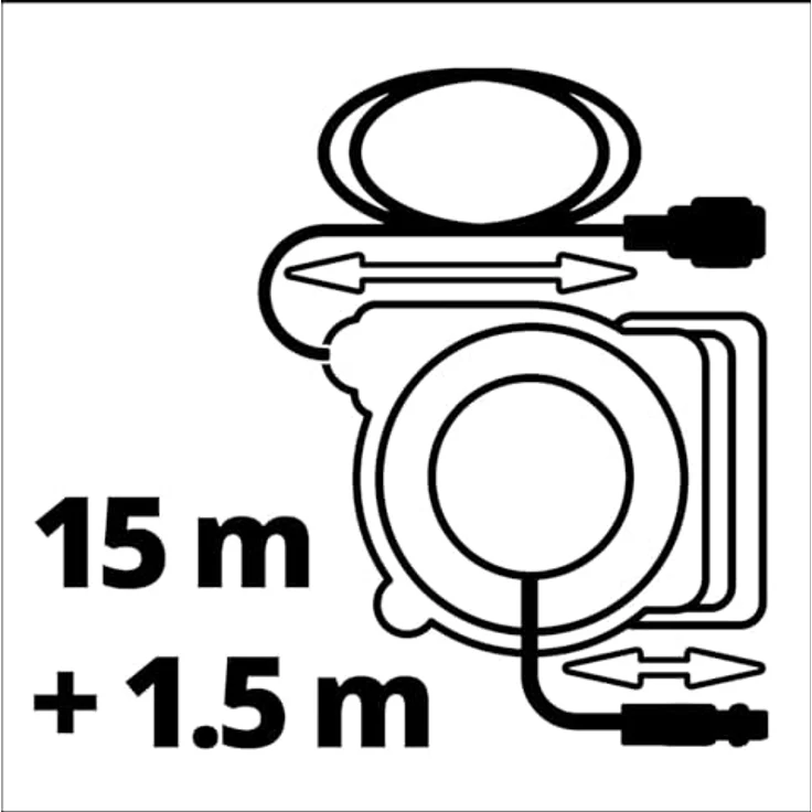Einhell Schlauchtrommel TC-PH 150, mit 15 m Druckluft- und 1,5 m Anschlussschlauch, Wandhalterung, max. 16 bar – Bild 9
