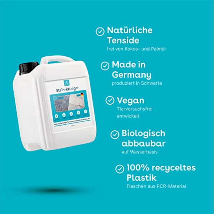eco:fy Stein-Reiniger Naturstein-Reiniger für Sandstein, Klinker, Beton, 1-Liter, einfache Anwendung, selbsttätige Wirkung – Bild 4