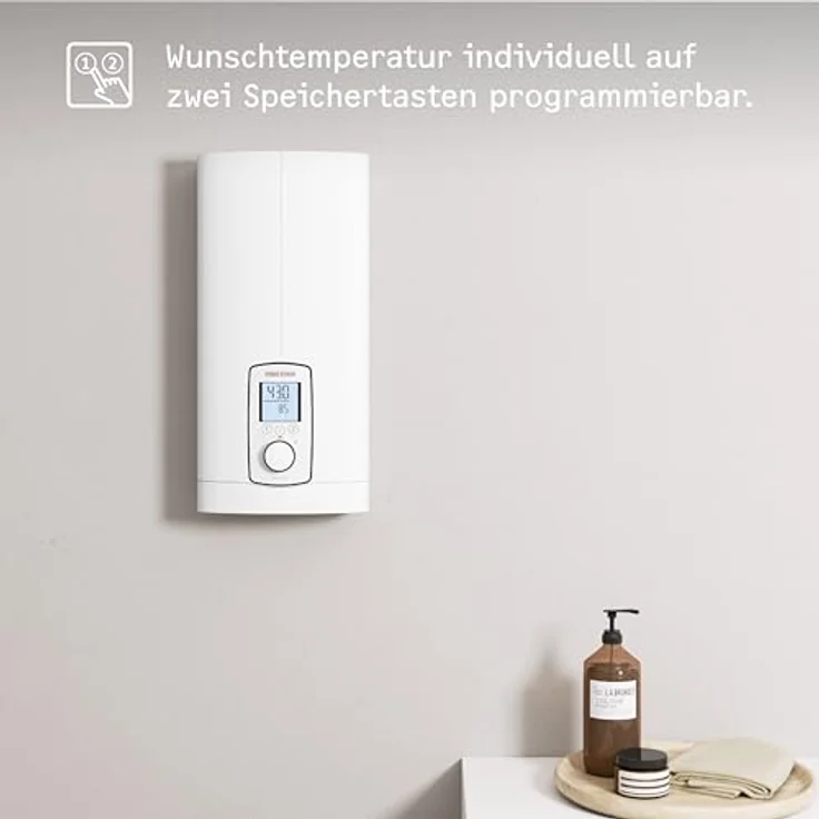STIEBEL ELTRON DHE 18/21/24 kW, vollelektronischer Durchlauferhitzer mit gradgenauer Wunschtemperatur, ECO-Modus, Multifunktionsdisplay, 2 Memory Tasten und Wellness-Programmen – Bild 4