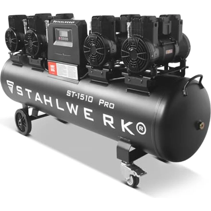 STAHLWERK ST-1510 Pro, Druckluftkompressor mit 10 bar, 150 L Kesselvolumen, 7,89 PS, 1000 l/min, ölfrei, leise mit 72 dB – Bild 11