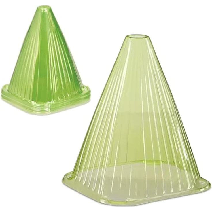 relaxdays Pflanzenschutzdach Pflanzenhut Set, 24er Pack, chemiefreier Schutz vor Schnecken, Grünes PVC mit Mikroklima – Bild 1