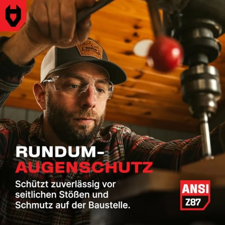 NoCry Klare Schießbrille für Herren, Anti-Beschlag und kratzfest, verstellbare Bügel und Nasenpolster, 100% UV-Augenschutz, ANSI Z87 zertifiziert – Bild 3