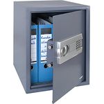 HMF 4612812 Tresor, Möbeltresor A4 Ordner, Elektronikschloss, 36,0 x 48,0 x 37,0 cm, anthrazit