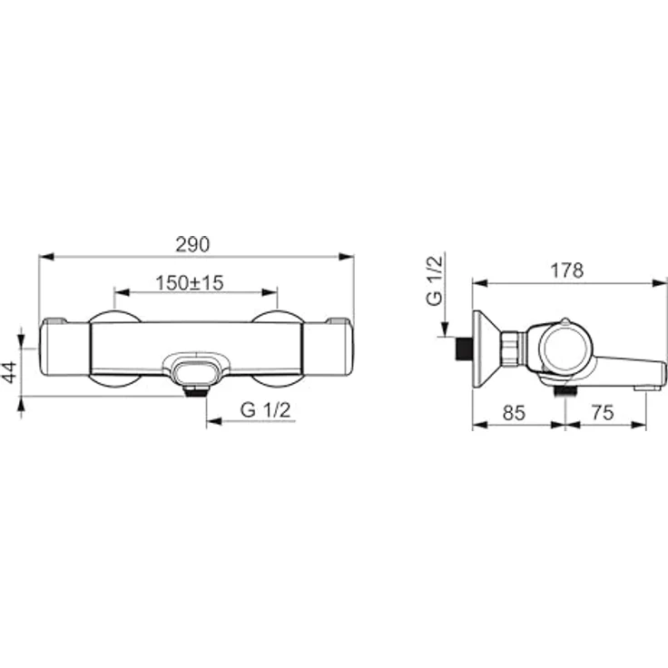 Hansa Micra Badthermostat Thermocool Chrom, Duscharmatur mit Umsteller, Sicherheitsverriegelung – Bild 2