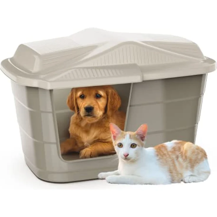 GarPet Katzenhütte Katzen Höhle Haus Bett Tier Korb Indoor Outdoor Wetterfest Kunststoff Drinnen Draußen, langlebig und leicht zu reinigen – Bild 1