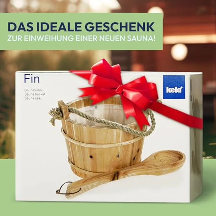 Saunakübel + Holzkelle Sauna Set Kübel Saunaeimer Saunazubehör Kübel – Bild 6