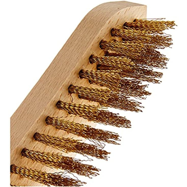 kwb Messing-Drahtbürste mit Holzgriff 922740 (gewellter Messingdraht, strapazierfähig, Länge 275 mm) – Bild 3